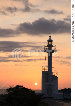 Lighthouse at dusk Part 2-Ichikikushikino City, Kagoshima Prefecture Nagasaki Nose Sanosa Lighthouse- Lighthouse at dusk Part 2-Ichikikushikino City, Kagoshima Prefecture Nagasaki Nose Sanosa Lighthouse- 77192481