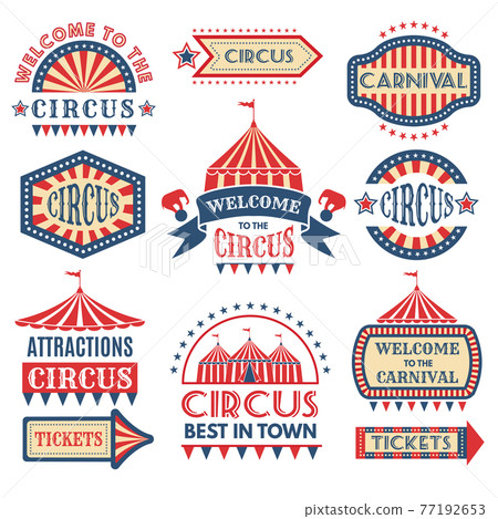 Carnival event logotypes template. badges set isolate Carnival event logotypes template. badges set isolate 77192653