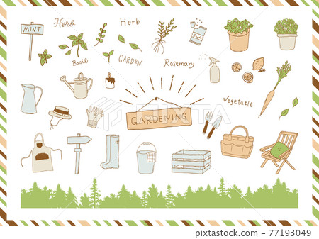Hand-painted gardening material collection 77193049