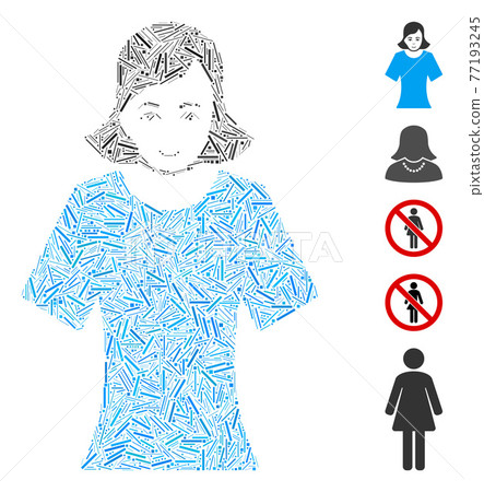 Dash Collage Female Vector Icon 77193245