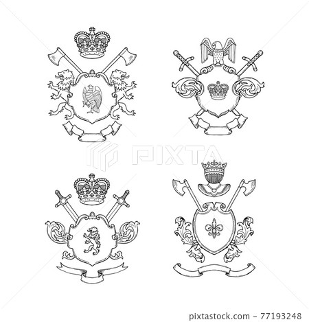 hand drawn heraldics illustration 77193248