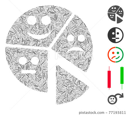 Dash Mosaic Emotion Pie Chart Vector Icon - Stock Illustration ...