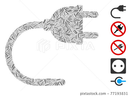 Hatch Mosaic Electrical Cord Vector Icon Hatch Mosaic Electrical Cord Vector Icon 77193831