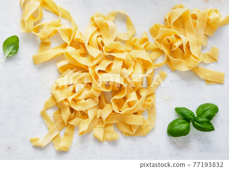 Homemade Pasta. Seen from above. Close-up. Homemade food. Homemade Pasta. Seen from above. Close-up. Homemade food. 77193832