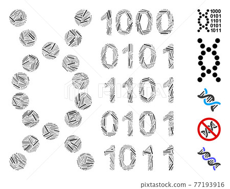 Dash Mosaic DNA Code Vector Icon Dash Mosaic DNA Code Vector Icon 77193916