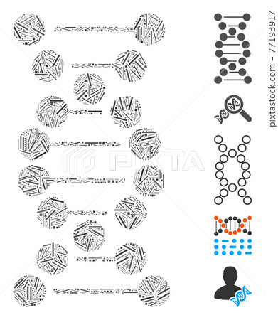 Dash Mosaic DNA Vector Icon Dash Mosaic DNA Vector Icon 77193917