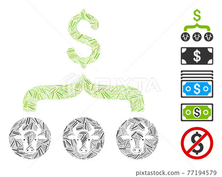 Dash Collage Cows Result Dollar Vector Icon 77194579