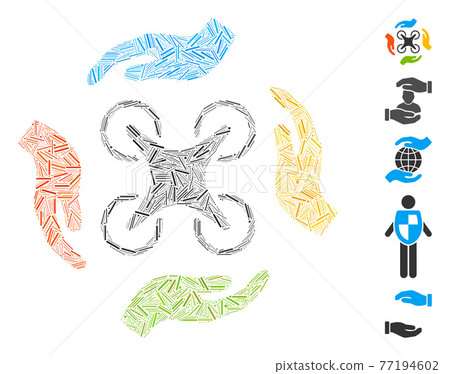 Dash Mosaic Copter Care Hands Vector Icon Dash Mosaic Copter Care Hands Vector Icon 77194602