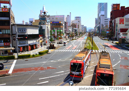 Scenery of Toyohashi City, Ekimae Odori and tram Scenery of Toyohashi City, Ekimae Odori and tram 77195684