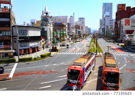 Scenery of Toyohashi City, Ekimae Odori and tram Scenery of Toyohashi City, Ekimae Odori and tram 77195685