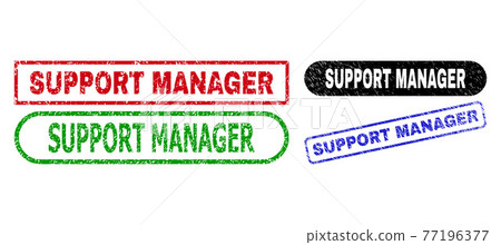 Support Manager Sign SUPPORT MANAGER Rectangle Stamps Using... - Stock Illustration ...