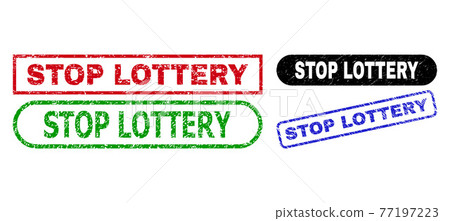 STOP LOTTERY Rectangle Stamps with Grunge Surface STOP LOTTERY Rectangle Stamps with Grunge Surface 77197223