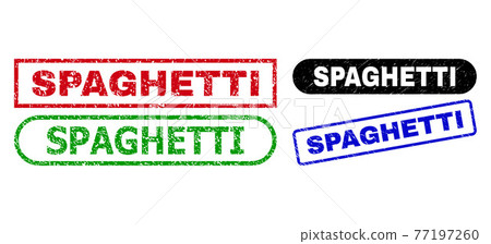 SPAGHETTI Rectangle Stamps with Grunged Surface 77197260
