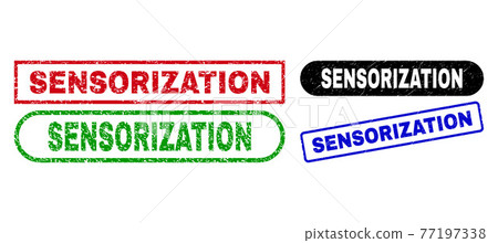 SENSORIZATION Rectangle Stamp Seals with Grunged Texture 77197338