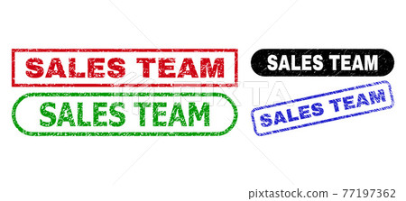 SALES TEAM Rectangle Stamps Using Scratched Surface SALES TEAM Rectangle Stamps Using Scratched Surface 77197362