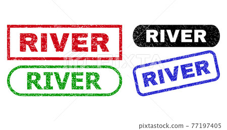 RIVER Rectangle Watermarks with Distress Surface 77197405