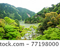 View of the tenryu river from Oozore station. 77198000