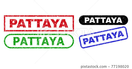 PATTAYA Rectangle Seals Using Corroded Style - Stock Illustration ...
