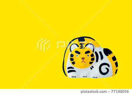 New Year's card material for the year of the tiger [yellow background] 77198056