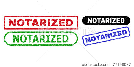NOTARIZED Rectangle Seals Using Corroded Texture - Stock Illustration ...