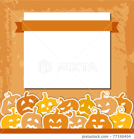 Halloween grunge  background with yellow and orange pumpkins 77198404