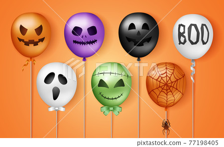 Halloween 3D Balloons. Scary Air Balloons in Traditional Colors. Halloween Ghost Balloons Halloween 3D Balloons. Scary Air Balloons in Traditional Colors. Halloween Ghost Balloons 77198405