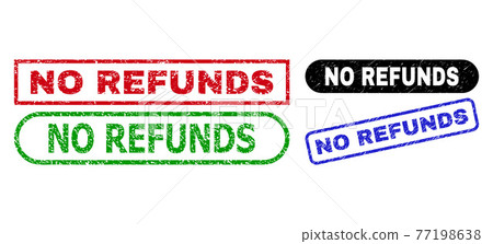 NO REFUNDS Rectangle Stamp Seals with Distress Style 77198638
