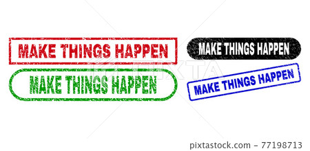 MAKE THINGS HAPPEN Rectangle Stamp Seals Using Rubber Surface MAKE THINGS HAPPEN Rectangle Stamp Seals Using Rubber Surface 77198713