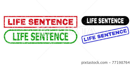 LIFE SENTENCE Rectangle Seals with Distress Texture LIFE SENTENCE Rectangle Seals with Distress Texture 77198764