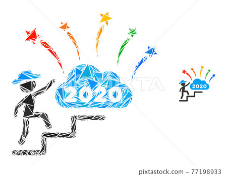 Triangle Mosaic Gentleman Steps to 2020 Fireworks Icon 77198933