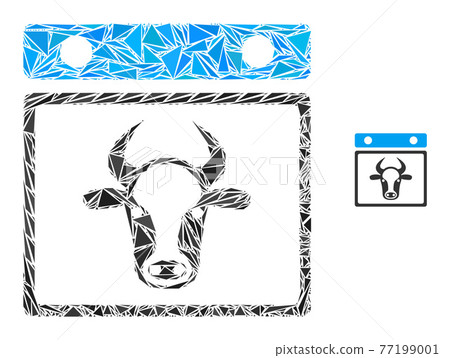 Triangle Mosaic Bull Calendar Leaf Icon 77199001