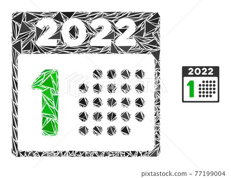 Triangle Mosaic 2022 Year First Day Icon Triangle Mosaic 2022 Year First Day Icon 77199004