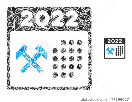 Triangle Mosaic 2022 Working Days Icon Triangle Mosaic 2022 Working Days Icon 77199007