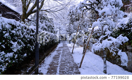 大津市坂本四國堂的雪景 大津市坂本四國堂的雪景 77199028