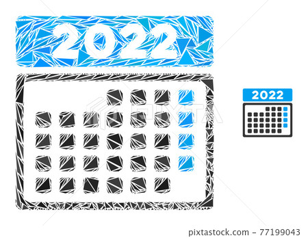 Triangle Mosaic 2022 Month Calendar Icon - Stock Illustration [77199043 ...