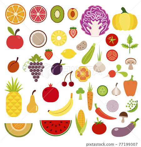 Set of fruits and vegetables 77199307
