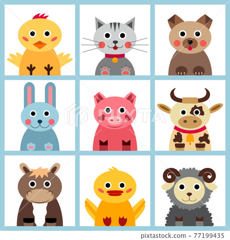 Set of nine farm animals Set of nine farm animals 77199435