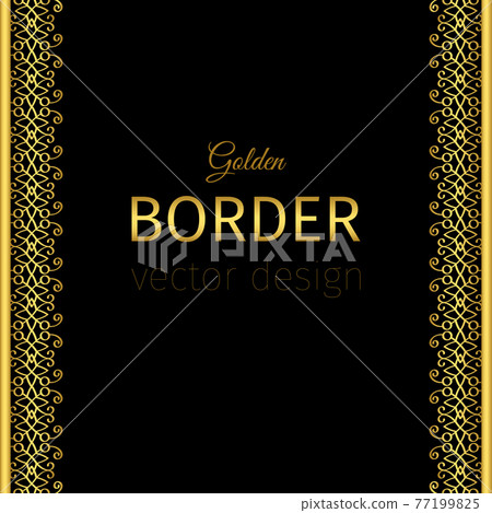 Golden vertical border with curls Golden vertical border with curls 77199825
