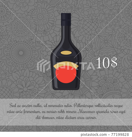 Liquor in black bottle card template Liquor in black bottle card template 77199828