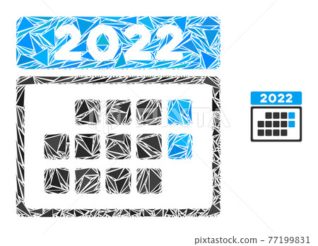 Triangle Mosaic 2022 Calendar Month Table Icon - Stock Illustration ...
