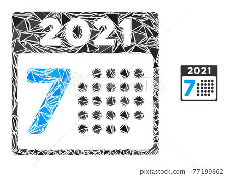 Triangle Mosaic 2021 Year 7Th Day Icon 77199862