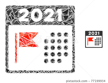 Triangle Mosaic 2021 Holiday Calendar Icon Triangle Mosaic 2021 Holiday Calendar Icon 77199934