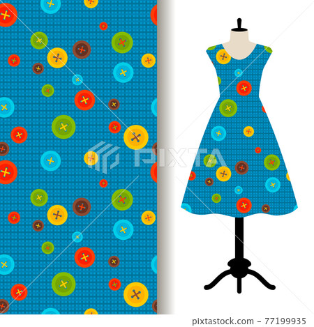 Womens dress fabric with sewing pattern Womens dress fabric with sewing pattern 77199935