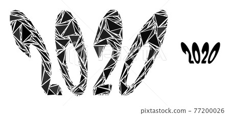 Triangle Mosaic 2020 Perspective Text Icon 77200026