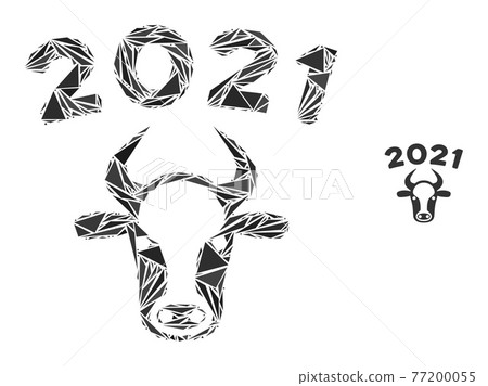 Triangle Mosaic 2021 Bull Icon Triangle Mosaic 2021 Bull Icon 77200055