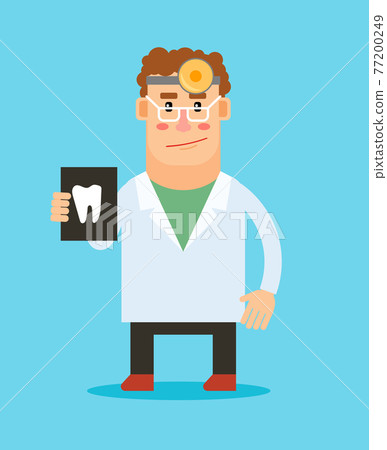 Dentist with tooth illustration 77200249