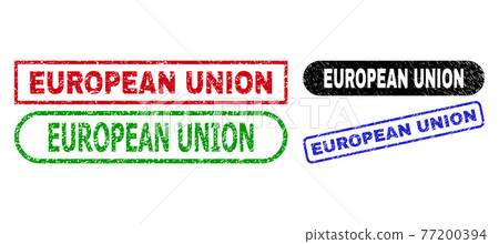 EUROPEAN UNION Rectangle Seals Using Unclean... - Stock Illustration ...