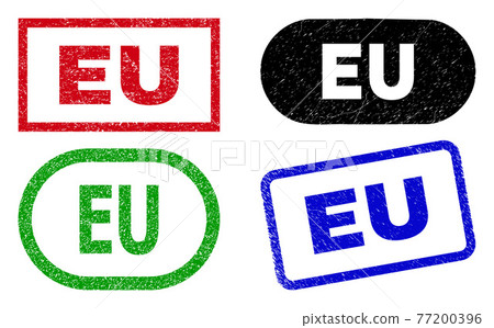 EU Rectangle Stamp Seals with Grunged Surface EU Rectangle Stamp Seals with Grunged Surface 77200396