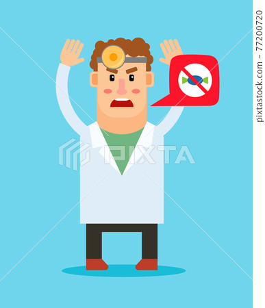 Dentist cartoon character giving advice 77200720