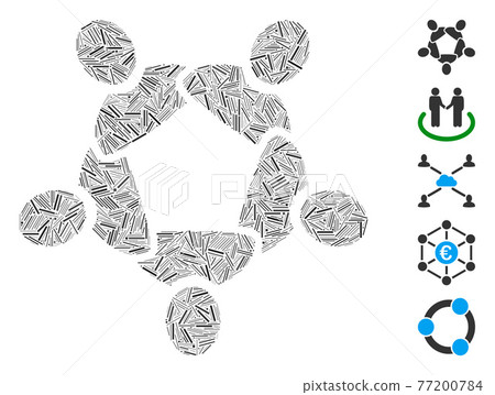 Line Mosaic Collaboration Vector Icon 77200784